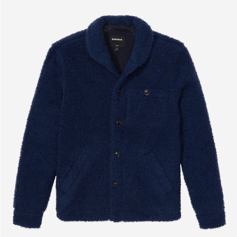 Bonobos Deep Blue‎ Sherpa Jacket Winter Fall Staple